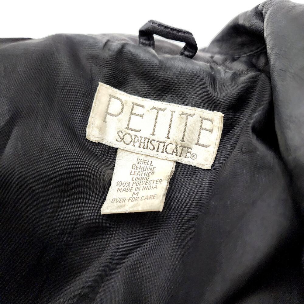 PETITE SOPHISTICATE WOMEN'S GENUINE LAMB LEATHER WING COLLAR ZIP JACKET - Picture 12 of 16